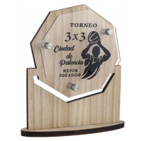 Trofeo personalizado premio madera grabada 1126