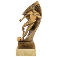 Trofeo fútbol grabado futbolista resina dorado