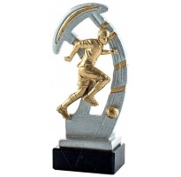 Trofeo fútbol grabado futbolista resina dorado y plateado