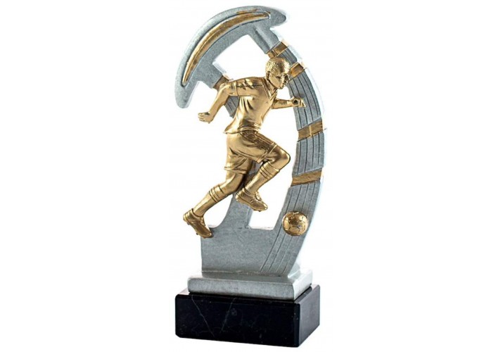 Trofeo fútbol grabado futbolista resina dorado y plateado Trofeo fútbol grabado futbolista resina dorado y plateado