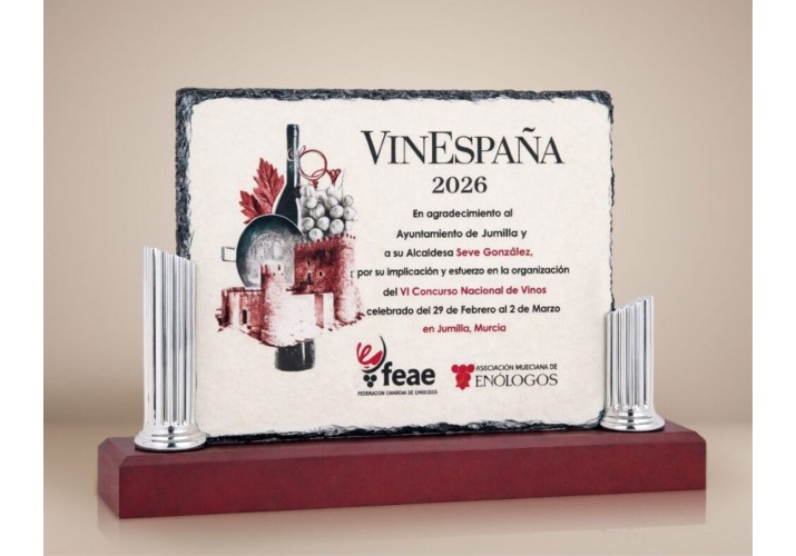 Placa de homenaje en pizarra 97003 con fotografía Placa de homenaje en pizarra 97003 con fotografía