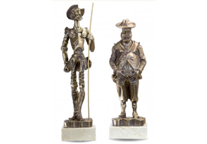 Figuras Quijote y Sancho GRABADAS grandes