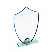 Premio trofeo cristal grabado con dedicatoria escudo Z-24-4409