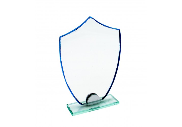 Premio trofeo cristal grabado con dedicatoria escudo Z-24-4409