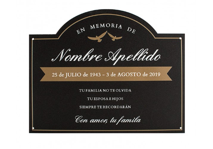 Placa grabada para cementerio HIERRO ap-0102