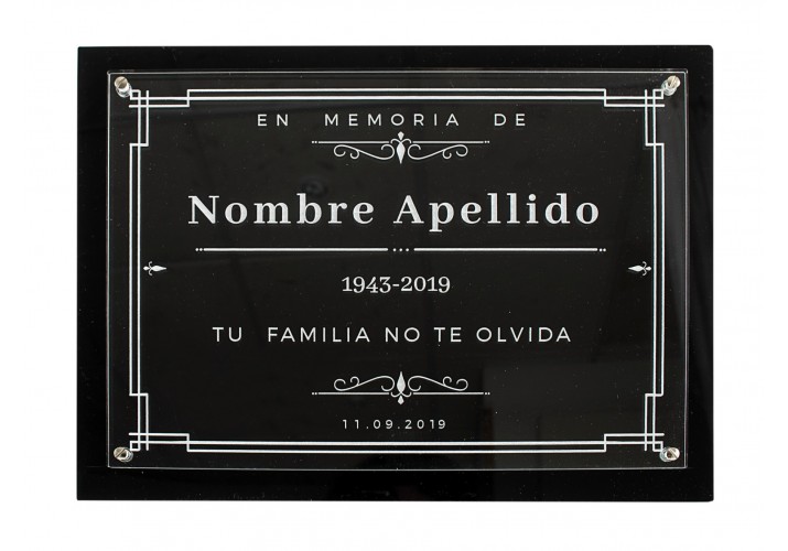 Placa grabada para cementerio METACRILATO ap-0207