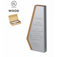 Placa de madera y aluminio PERSONALIZADA con estuche