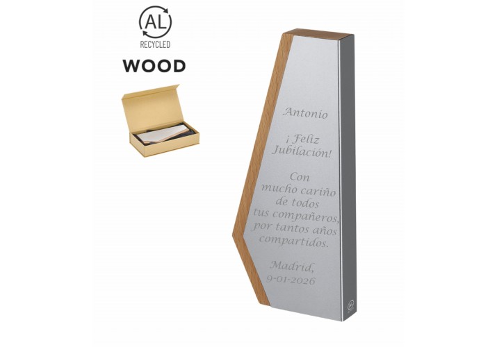 Placa de madera y aluminio PERSONALIZADA con estuche Placa de madera y aluminio PERSONALIZADA con estuche