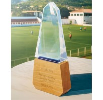 Premio de madera grabada y cristal 10853