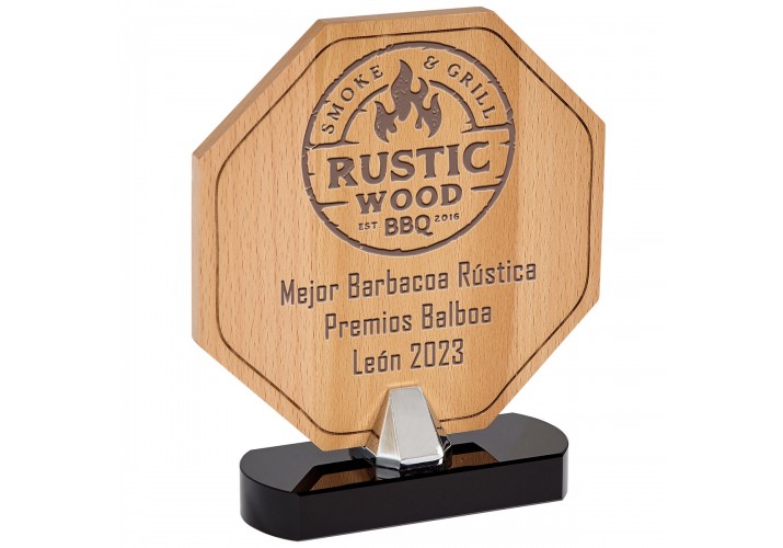 Premio madera grabada FS-10-2312 logotipo empresa trofeo personalizado