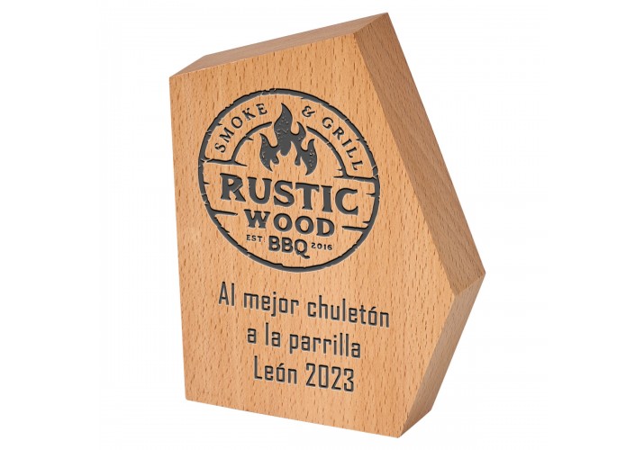 Premio madera grabada FS-10-2310 logotipo empresa trofeo personalizado