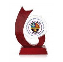 Trofeo personalizado premio madera cristal grabado Fs-2571