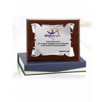 Placa conmemorativa plateada pergamino FS-525 grabada