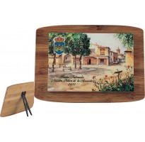 Azulejo Loseta pegada en madera 2119 regalo fiestas pueblo