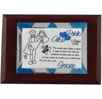 Placa de homenaje grabada 97241 regalo boda para padres
